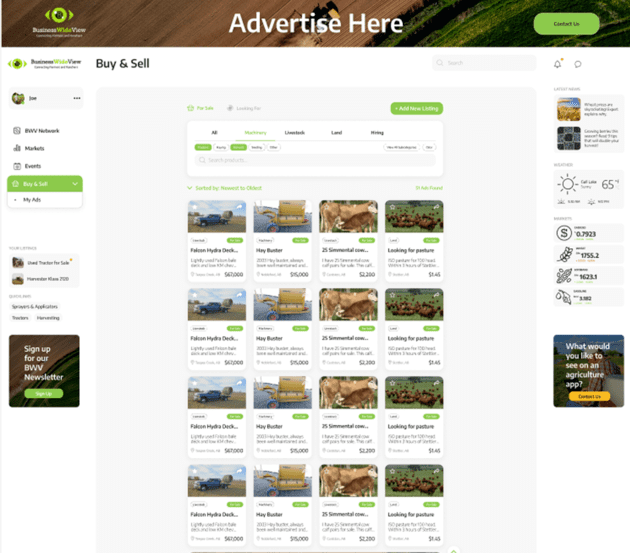 BWV Buy and Sell page